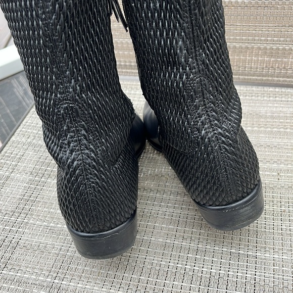 STUART WIETZMAN LADIES BLACK SMOOTH/TEXTURED OVER KNEE BOOTS-6.5 - Picture 7 of 15